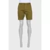 Men's green straight-leg denim shorts