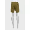Men's green straight-leg denim shorts