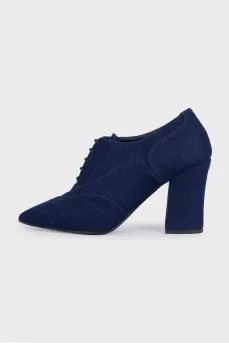Textile lace-up ankle boots