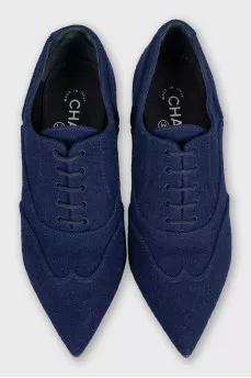 Textile lace-up ankle boots