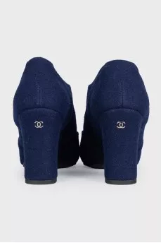 Textile lace-up ankle boots