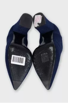 Textile lace-up ankle boots