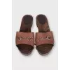 Leather clogs with wooden soles