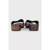 Leather clogs with wooden soles