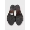 Leather clogs with wooden soles