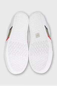 Men's white leather lace-up sneakers