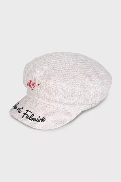 Kepi with a visor decorated with embroidery