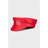 Red cap with rhinestones