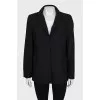 Straight wool jacket with buttons
