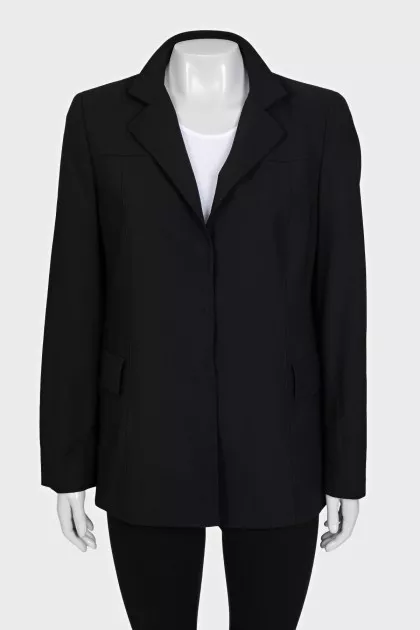 Straight wool jacket with buttons