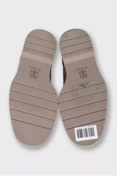 Insulated suede loafers with decor