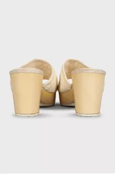 Quilted leather mules with heels