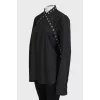 Black shirt decorated with eyelet ties