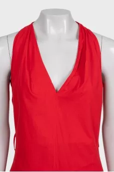 Red dress with a cutout