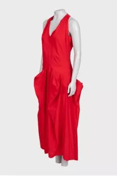 Red dress with a cutout