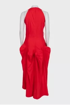 Red dress with a cutout