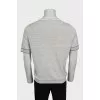 Men's gray ribbed cuff t-shirt