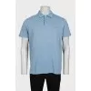 Men's light blue polo shirt with a straight cut