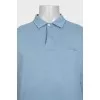 Men's light blue polo shirt with a straight cut