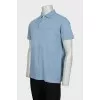 Men's light blue polo shirt with a straight cut