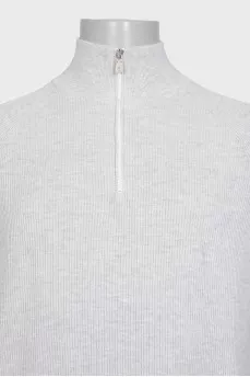 Men's gray sweater with a zipper
