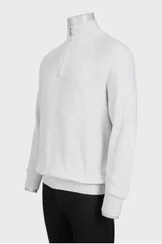 Men's gray sweater with a zipper