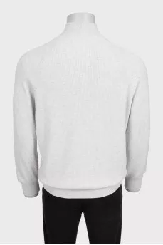 Men's gray sweater with a zipper