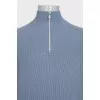 Men's blue sweater with a zipper