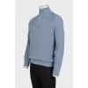 Men's blue sweater with a zipper