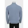 Men's blue sweater with a zipper