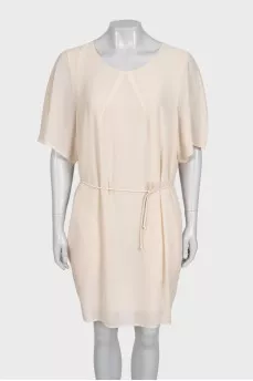 Button-down midi dress with belt