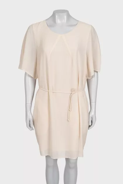 Button-down midi dress with belt
