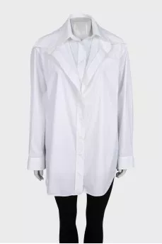 Белая рубашка oversize на пуговицах