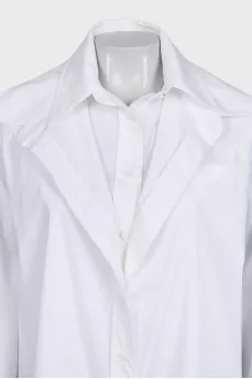Белая рубашка oversize на пуговицах