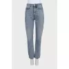 Голубые джинсы straight fit на высокой посадке