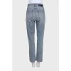 Голубые джинсы straight fit на высокой посадке