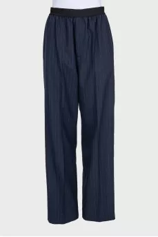 Blue suit with striped trousers