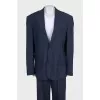 Blue suit with striped trousers