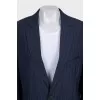 Blue suit with striped trousers