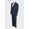 Blue suit with striped trousers