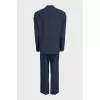 Blue suit with striped trousers