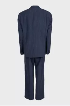 Blue suit with striped trousers