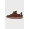 Men's brown suede lace-up sneakers