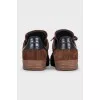 Men's brown suede lace-up sneakers
