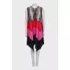 Pleated dress with an asymmetrical hem