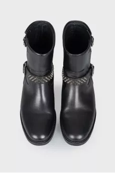 Metal studs half boots