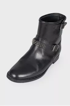 Metal studs half boots