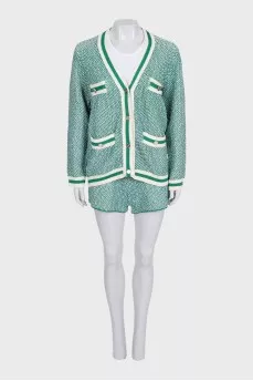 Tweed green suit with shorts with tag