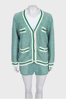 Tweed green suit with shorts with tag