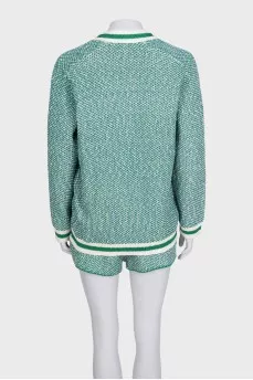 Tweed green suit with shorts with tag